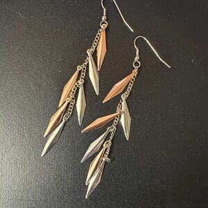 Elegant Two-Tone Dangle Earrings